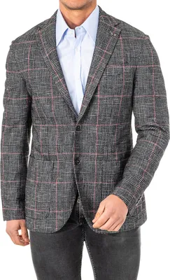 Imagen del producto de Abrigo largo con mangas largas y cuello solapa, modelo Karierter, marca La Martina, referencia KMJA06, para hombre
