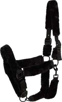 Produktbild von Horse Guard Halfter mit schwarzem Kunstfell für Pferde - Pony