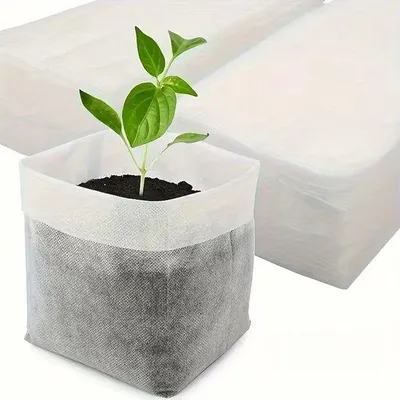 Produktbild von 200 biologisch abbaubare Pflanzbeutel, nichtgewebte Pflanzbeutel, Stoffsaatbeutel, Pflanzbeutel, Gartenbedarf