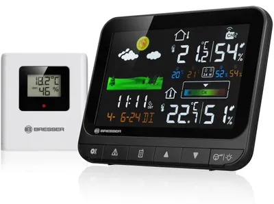 Produktbild von Bresser Neomeo H Wetterstation Funk mit Außensensor, Farbdisplay