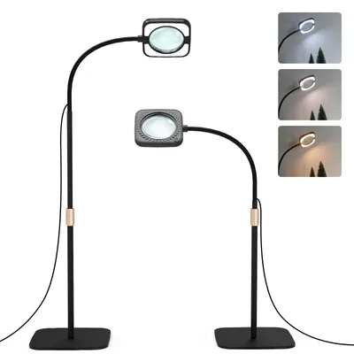 LED-Vergrößerungslampe 8-fach, 56 dimmbare LEDs, 3 Farbmodi, schwarz