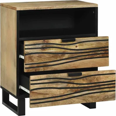 Immagine prodotto di vidaXL Comodino in legno naturale 50 x 33 x 62 cm