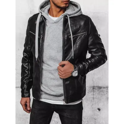Produktbild von Dstreet Lederjacke für Männer Lasha schwarz XXL