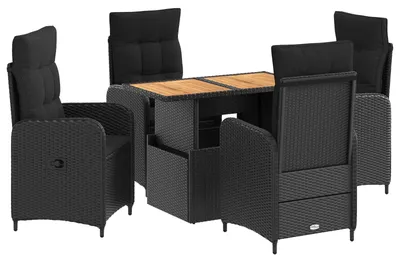Produktbild von Outdoortisch-Set 5 pcs Schwarz