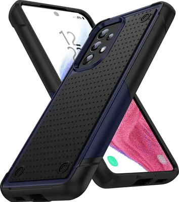Produktbild von Für Samsung Galaxy A53 5G Hülle Militärqualität Stoßfest Hybrid 2 in 1 Hart PC Weich TPU Handyhülle Blau Schwarz