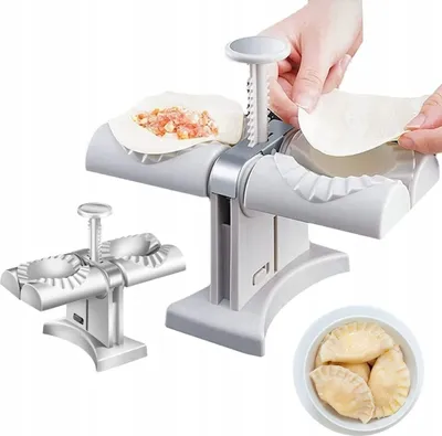 Produktbild von Haushalt Doppelkopf Automatische Knödelmacher Form Edelstahl Teigtaschenformer Ravioli Dumpling Maker Ravioli Former Machen Sie Schnell Knödel