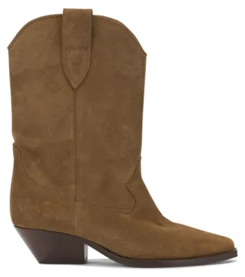 Zdjęcie produktu dla Botki western damskie marki Isabel Marant, wykonane ze skóry zamszowej, kolor brązowy - rozmiar 38