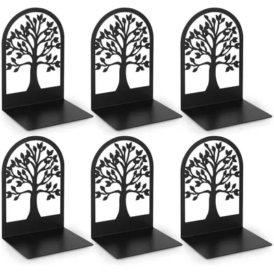 Image de Serre-livres métallique noir 3 paires pour enfants/école/bibliothèque