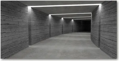 Produktbild von Tulup® Glas-Bild - 100x50 -Wandkunst - Wandbild hinter gehärtetem Sicherheitsglas  - Sehenswürdigkeiten & Architektur - Beton Tunnel - Grau