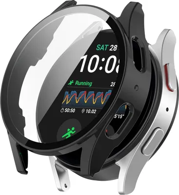Produktbild von Strap-it Hartschalen-Schutzhülle mit Glas-Displayschutzfolie - passend für die Samsung Galaxy Watch 7 - 44 mm (schwarz)