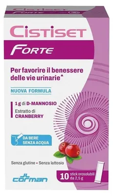 Imagen del producto de Cistiset Forte, 10 sobres orosolubles, 2,5 g. Sin gluten. Sin lactosa