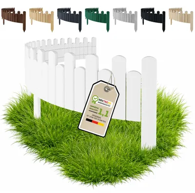 Produktbild von Floranica Rasenkante Holz 200 x 40 cm Beeteinfassung Welle Weiß
