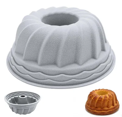 Image de Moule en silicone pour gugelhupf, diamètre 24 cm, gris, antiadhésif, résistant à la chaleur