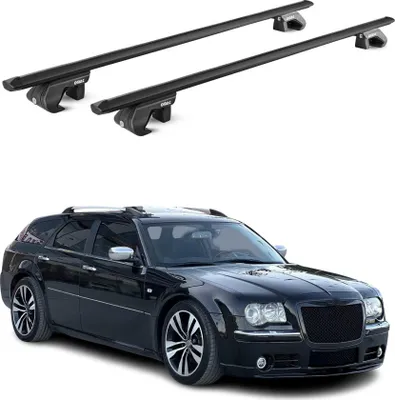 Image de Barres de toit transversales pour Chrysler 300 C SW 2004-2011 5P Alu Noir 2x ABE