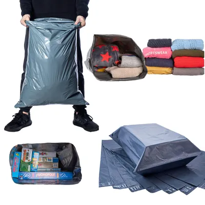 Image de Lot de 25 pochettes d'expédition en plastique avec fermeture adhésive, dimensions 43 x 60 cm