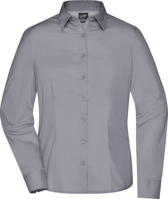 Produktbild von Ladies' Business Shirt Long-Sleeved steel, Gr. XL