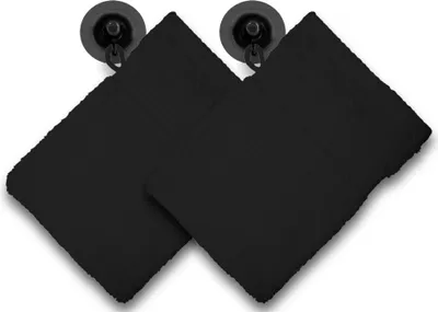 Produktbild von 2er Set Waschhandschuhe Waschlappen schwarz 16x21 cm Frottee Baumwolle Frottier