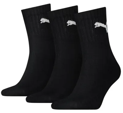 Obrázok produktu pre Puma Short Crew športové ponožky, 3-dielový balík, čierna farba: veľkosť 47-49