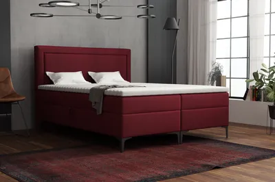 Produktbild von Emoebel24 Boxspringbett mit Topper und 2 Bettkasten, Polsterbett, Doppelbett 140x200 cm Duccan Rotbraun