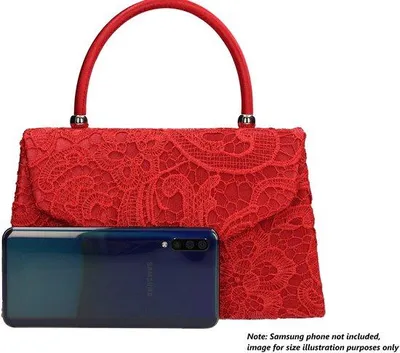 Image de Pochette rouge élégante aux lignes angulaires, taille unique