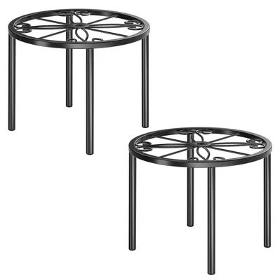 Image de Support pour plantes, lot de 2, support métallique de 20 cm de haut, étagère pour plantes, support pour fleurs, support pour pots de fleurs pour le salon, la chambre, le balcon et le jardin