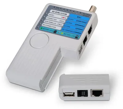 Image de AISENS A142-0313 - Testeur de câbles RJ11/RJ12/RJ45 (USB, Koaxial) Couleur gris