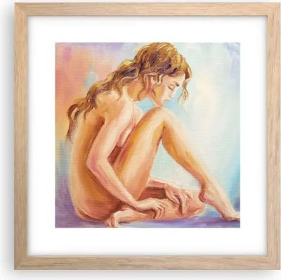 Produktbild von Gerahmtes Poster - Rahmen in heller Eiche - Frau Nacktheit Abgesehen von - 30x30 cm - Wand Bild - Wanddeko - Wandbilder - Wandposter - Bilderrahmen - Bilder - Kunstdruck - Wandbild - P2NAC30x30-4174