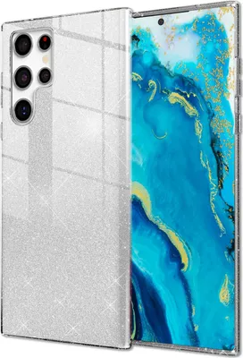 Produktbild von NALIA Robuste Glitzerhülle für Samsung Galaxy S22 Ultra, Glänzende Glitzer Hybrid Schutzhülle Verstärkte Silikonhülle Silber