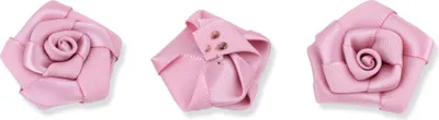 Produktbild von Satinrosen 3cm zum Basteln & Aufnähen 10 Stück Altrosa