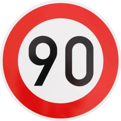 Produktbild von ORIGINAL VERKEHRSSCHILD 90 KM/H Schild DN 60 cm Nr. 274-90 nach StVO und RAL-Gütebedingungen Geburtstagsgeschenk Verkehrszeichen 600mm Geburtstagsschild Straßenschild Verkehrsschilder Straßenschilder