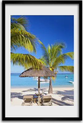 Produktbild von Bild - Bilderrahmen - 40 cm x 60 cm - MDF - Rahmen - Wandkunst - Tropischer Strand
