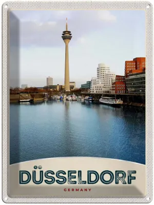 Produktbild von vianmo Blechschild 40x30 cm Deutschland Düsseldorf Fernseherturm Bildmotiv Reisemotiv Abenteuer Reisen Urlaub