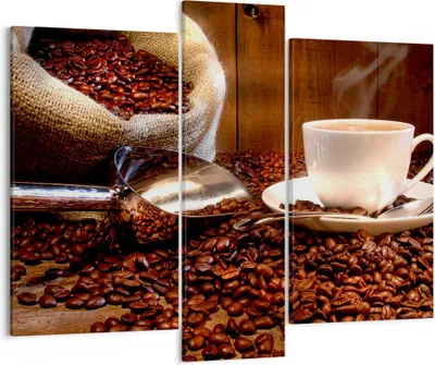 Produktbild von Bild auf Leinwand - Leinwandbild - Cup Samen Coffe - 95x80cm - Wand Bild - Wanddeko - Wandbilder - Leinwanddruck - Bilder - Kunstdruck - Wanddekoration - Leinwand bilder - Wandkunst - CB95x80-0158
