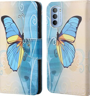 Produktbild von Motorola Moto G31 / G41 Hülle - Coverup Klapphülle - Blauer Schmetterling
