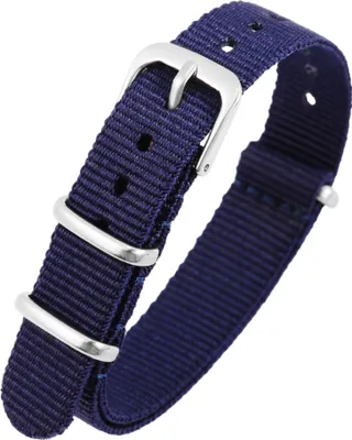 Produktbild von Uhrenarmband aus Nylon in blau Bandbreite 20 mm