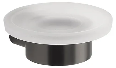 Productafbeelding van Gedy PIRENEI zeepbakje, melkglas, pistoolmetaal