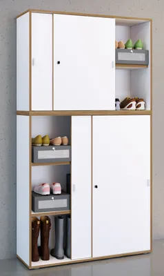 Produktbild von VCM Holz Büroschrank Ordner Aktenschrank Büromöbel Schrank Salia 5-fach Breite 100 cm Schiebetüren
