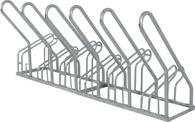 Produktbild von Fahrradständer für 6 Fahrräder 210x40x85 cm Stahl feuerverzinkt 2x3 höhenversetzt mit Anlehnbügel