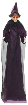 Imagen del producto de Bruja parlante colgante de Halloween Morado 216 x 125 cm