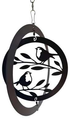 Produktbild von 3D-Vogel-Windspiel, Windskulptur aus Metall, kinetische Vogel-Kunst, Hängedekoration für Garten, Terrasse, Balkon und Zuhause