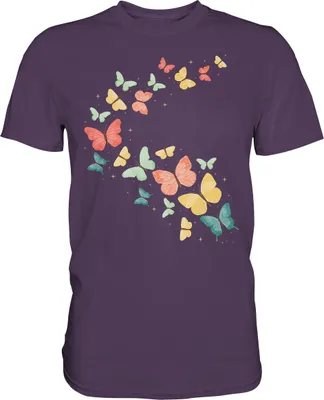 Produktbild von Farbenfrohe Bunte Schmetterling T-Shirt – Urban Purple / S