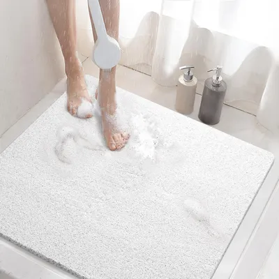 Produktbild von Duschmatte rutschfest 60x60cm PVC-Luffa Weiß Zuschneidbar Schnelltrocknend