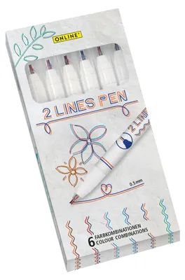 Zdjęcie produktu dla Quantore – zestaw 6 pisaków finelinerów w kolorach 2-liniowych