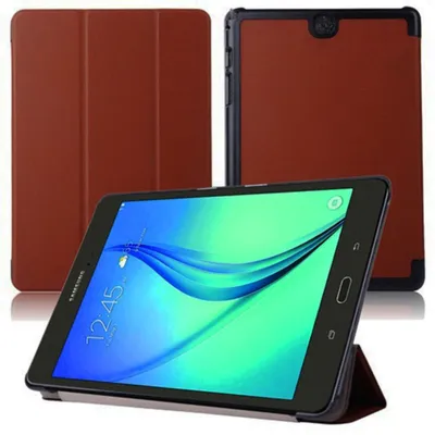 Produktbild von Tasche für Samsung Galaxy Tab A SM-T550 T551 T555 9.7 Zoll Case Stand Slim Flip (Braun)