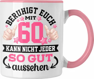 Produktbild von Trendation - 60. Geburtstag Frauen Tasse Geschenk Geschenkidee 60er Geburtstag Spruch Perfektion Mama Mutter Lustiger Spruch Witzig (Rosa)