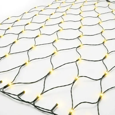 LED-Lichtnetz 3x3 m, 200 warmweiße LEDs, Timer, Batteriebetrieb