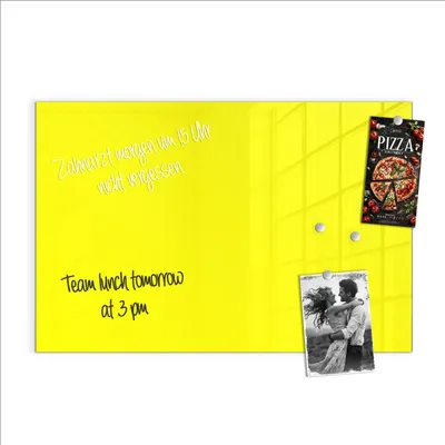 Produktbild von Magnettafel 90x60cm Pinnwand Whiteboard beschreibbar - Gelber Hintergrund II