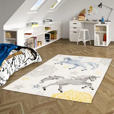 Produktbild von Kinder Teppich Maui Kids Pferde Bunt Stars, Größe:200x290 cm
