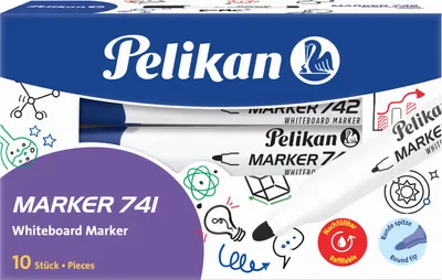 Produktbild von Pelikan 741, 10 Stück(e), Blau, Rundspitze, Blau, Weiß, Rund