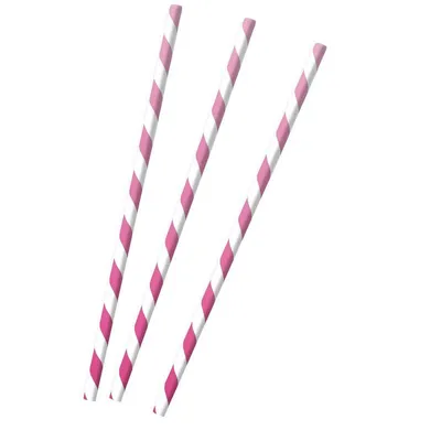 Produktbild von 12 Shiny Pink Papier Strohhalme